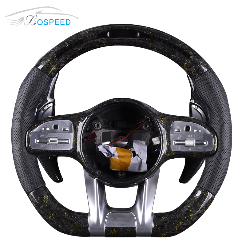 LED Forged carbon fiber steering wheel For Mercedes S Class
