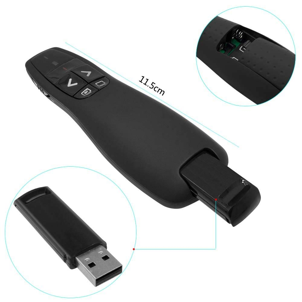 R400 2,4 ГГц USB флэш-накопитель скольжением спецификации Logo проектор мини беспроводной Охота Лазерная указка для презентаций Powerpoint