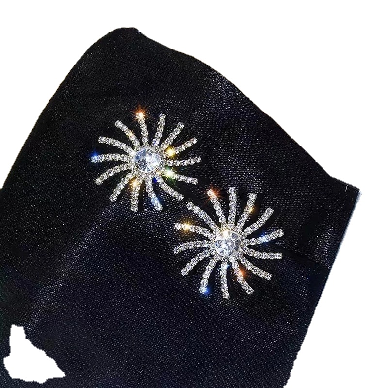 925 silver needle original design new sun flower round full diamond elegant earrings women