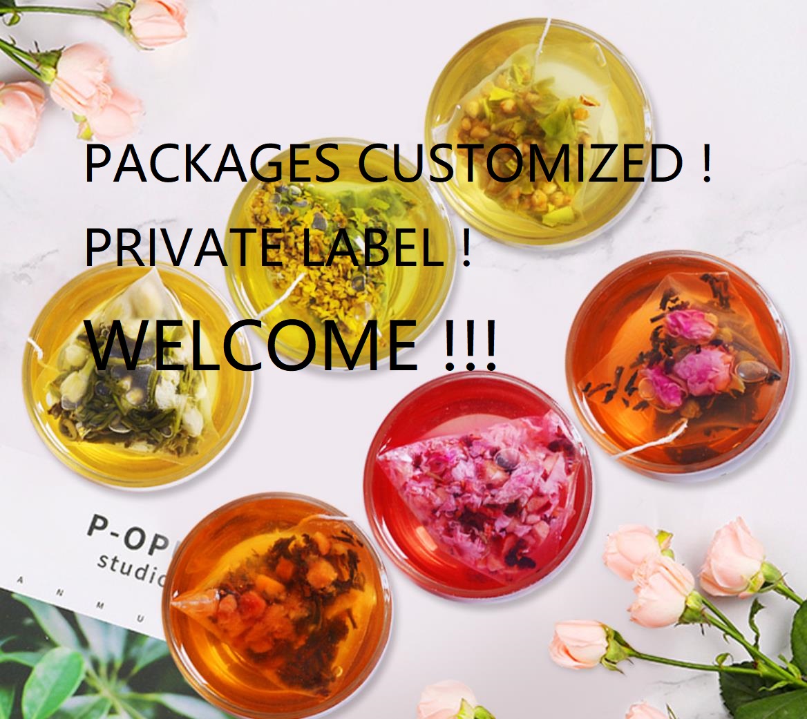 Оптовая продажа, жасмин/османтус/Персик/роза/яблочный смешанный чай Oolong для молочного чая