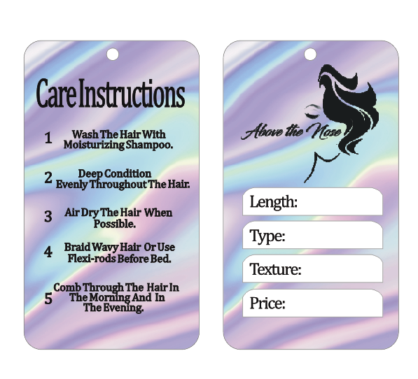 Wholesale Price Custom logo hair tag tape Printing Hang hair tag for Human hair extension tags