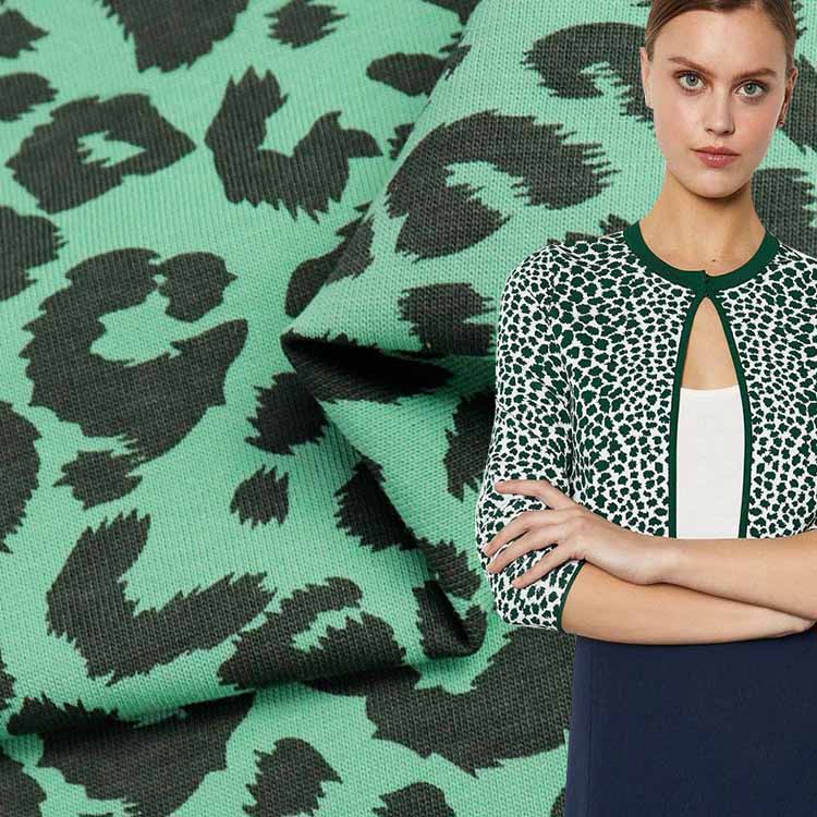 Factory wholesale 100% cotton stretch Jersey leopard dot printed knitted fabric printing