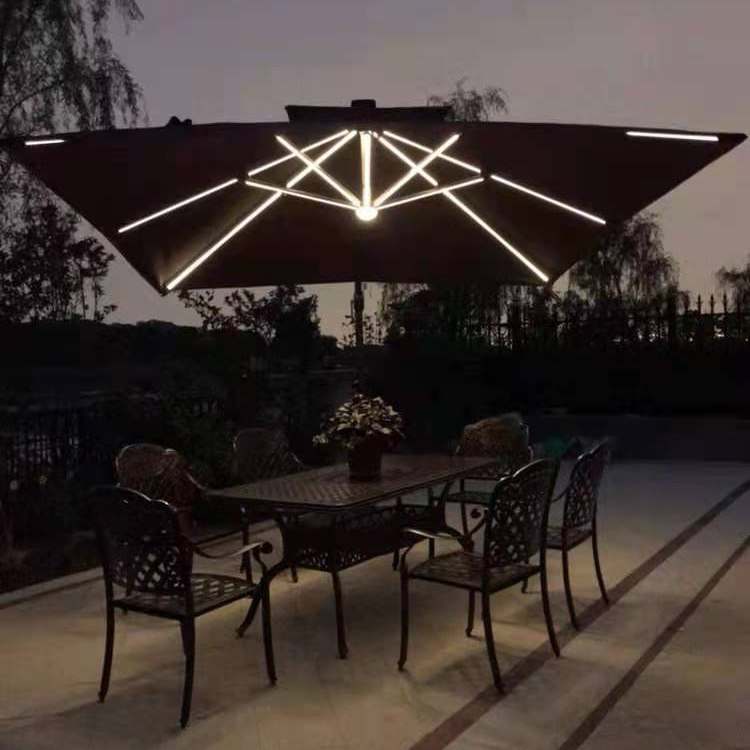 9ft Umbrella Outdoor Patio with LED Lights