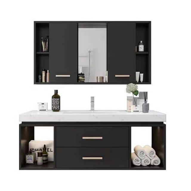 HZ High quality PVC Vanity bathroom cabinet Modern Luxury design customized Vanity cabinet