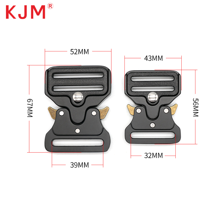Custom Logo Zinc Alloy Heavy Duty Men Nylon Webbing Tactical Belt Buckle 25mm 38mm 50mm Black Metal Tactical Buckle