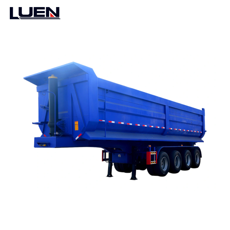 luen 50tons 40cubic meter U shape 4 axles dump tipper semi trailer for coal or grain