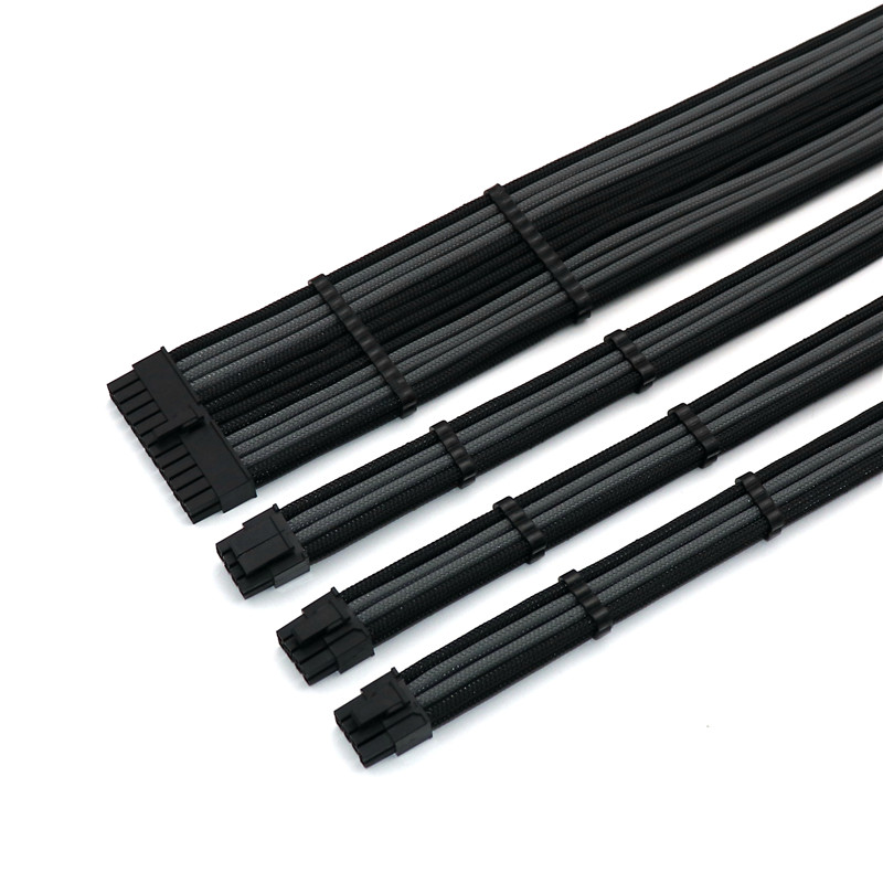 Премиум 4 мм ПЭТ рукав материнская плата 24pin, 8Pin CPU GPU 6pin PCIE основной компьютер Psu Удлинительный кабель