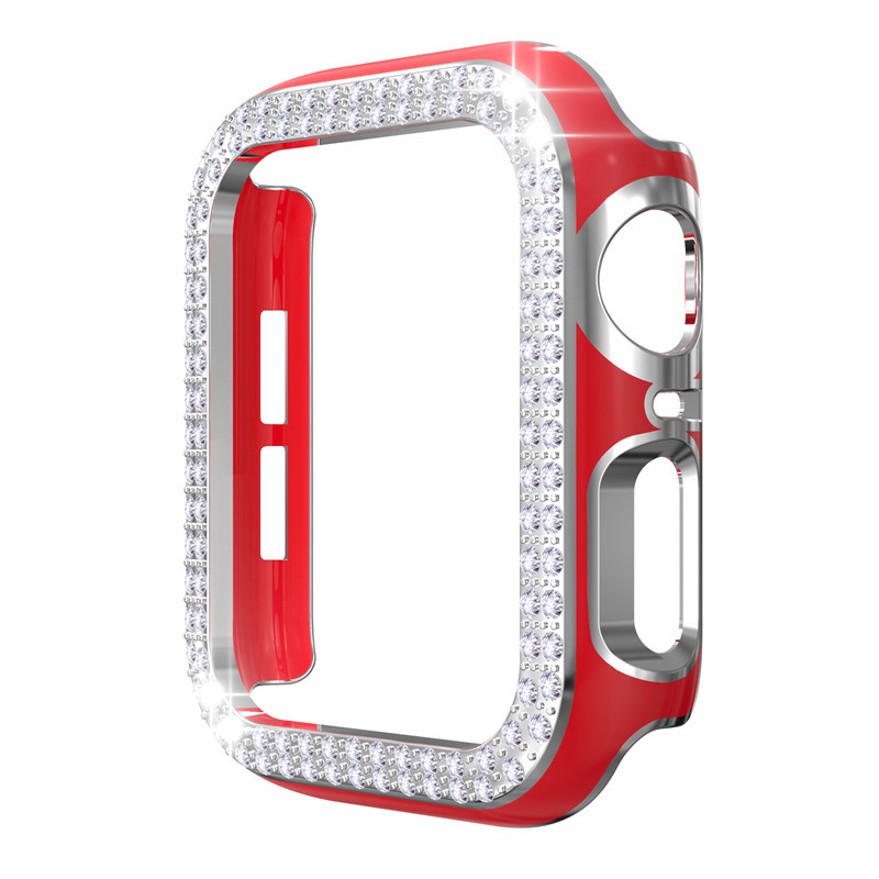New double row double color plating protection cover case for apple watch 38mm 40mm 42mm 44mm
