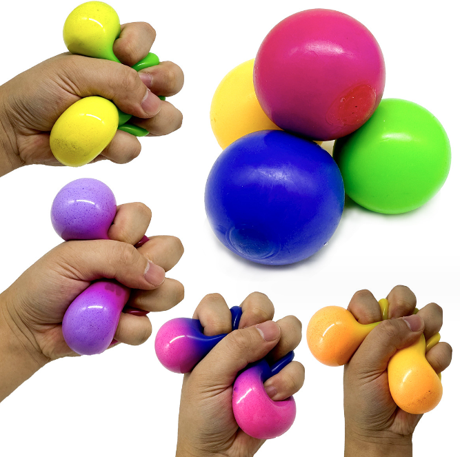 6cm Colorful Squishy Stress Balls Color Sensory Toy TPR Squishy Ball