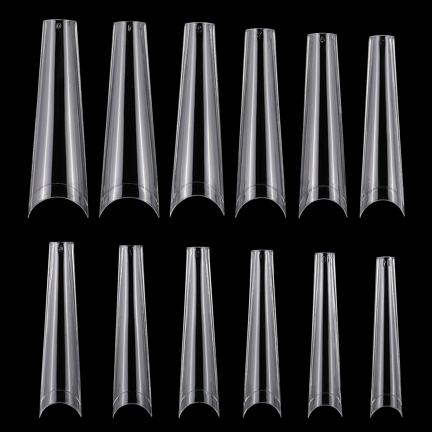 XXL Coffin Nail Tips Half Cover Extra Long C Curve Acrylic Extension System False Nails Manicure Press On Tip Salon Supply