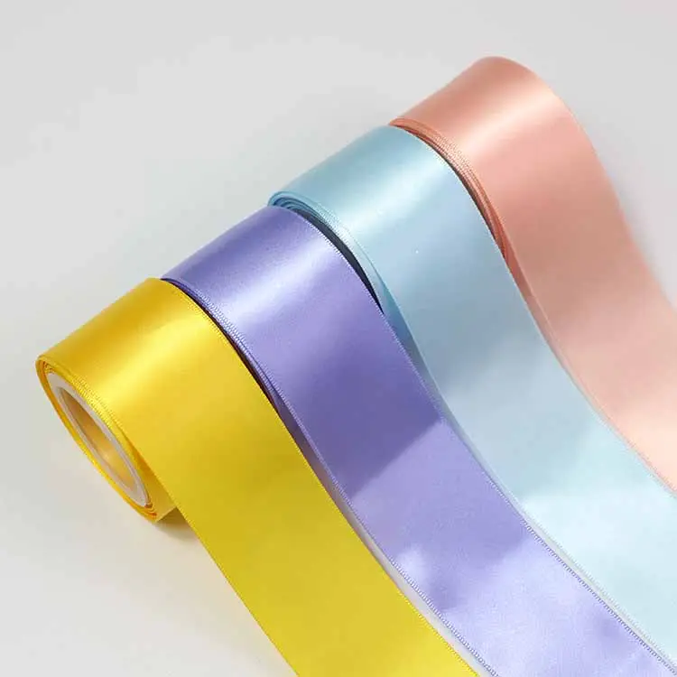 Linji branded wash care plain satin ribbon polyester custom