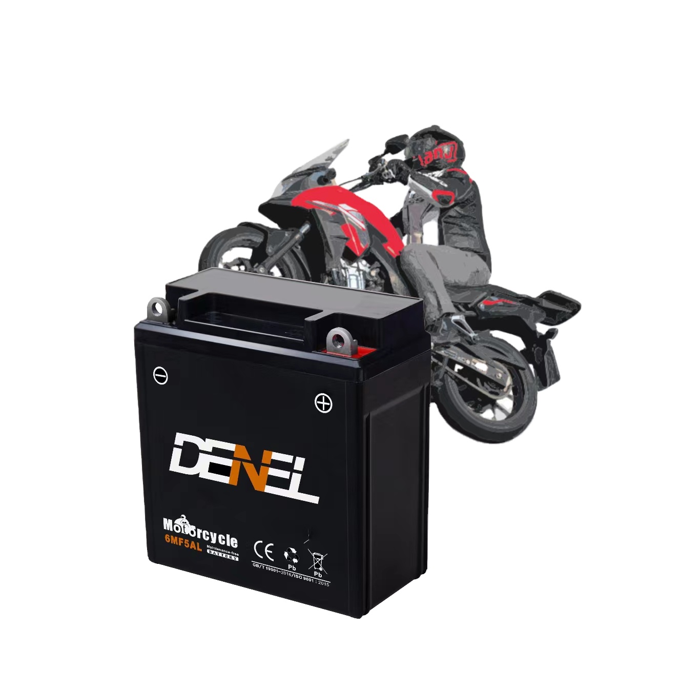 Denel 6MF5AL SMF sealed maintenance free storage AGM motorcycle battery