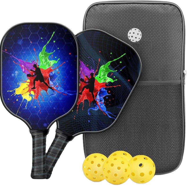 Реальные углеродного волокна Профессиональный Pickleball Весло для пляжного тенниса ракетки мягкая Honeycomb поверхности теннисные туфли с сумкой в комплекте