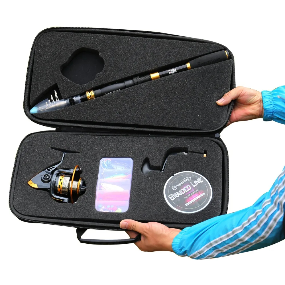 New Arrivals Customized Logo Size Hard Shell Eva Case Tool Bag Fishing Combo Spinning Reel Fishing Carrier Bag For Outdoor