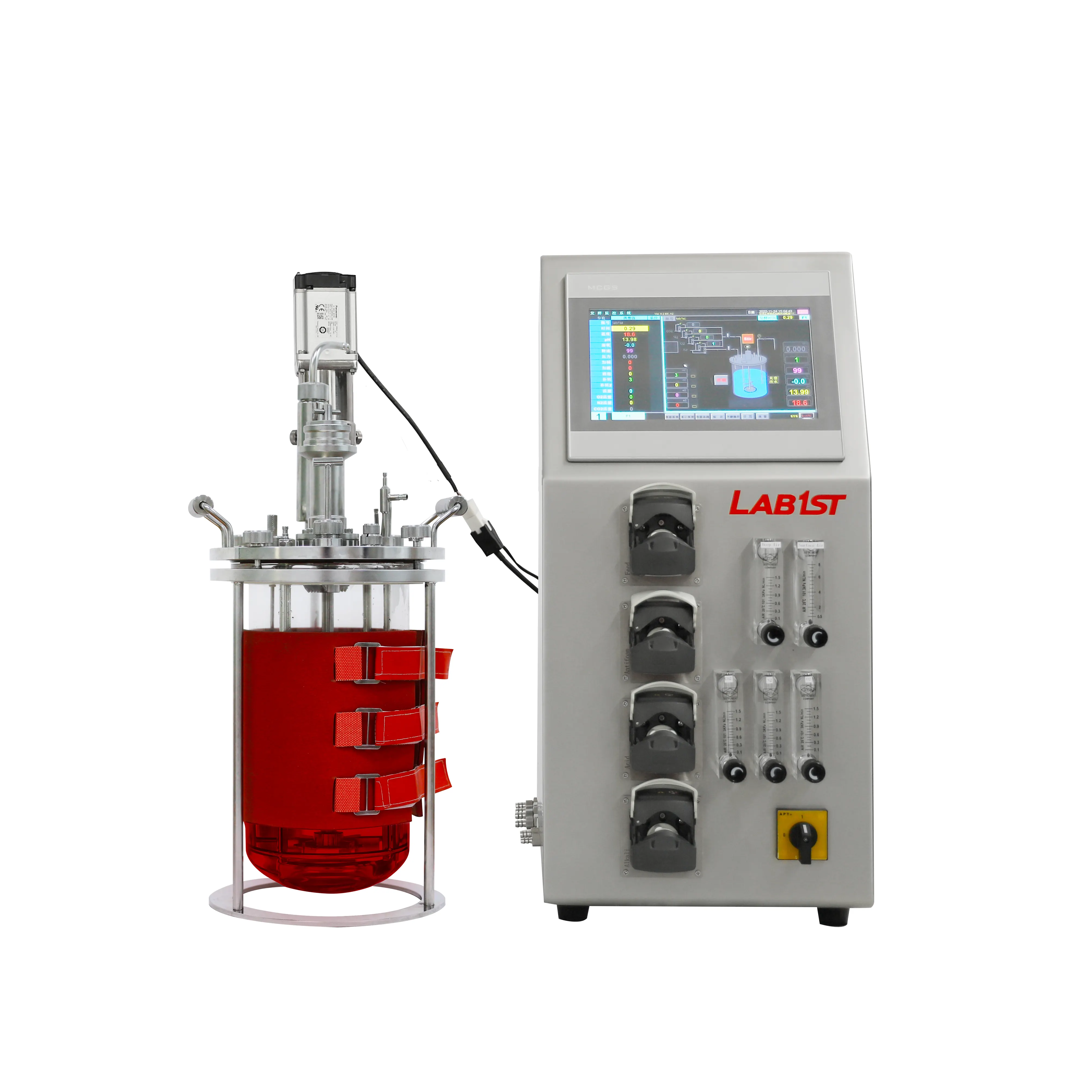 Hot sale Small Glass Bioreactor Fermenter 1L 2L 3L 5L 7L 10L  Benchtop Lab Scale Bioreactors