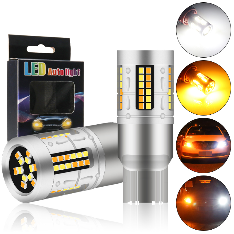 Dual color Super Bright Led Switchback Brake Turn Signal Light Led Car Lights Led Lights for Car T20 7443 Led Bulb
