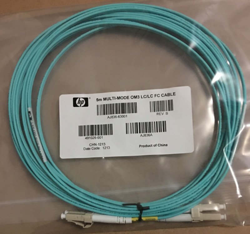 Хорошая цена AJ836A оригинальный HPE 5 м многорежимный OM3 LC/LC 2 FC кабель для HPE сервера G8/G9/G10