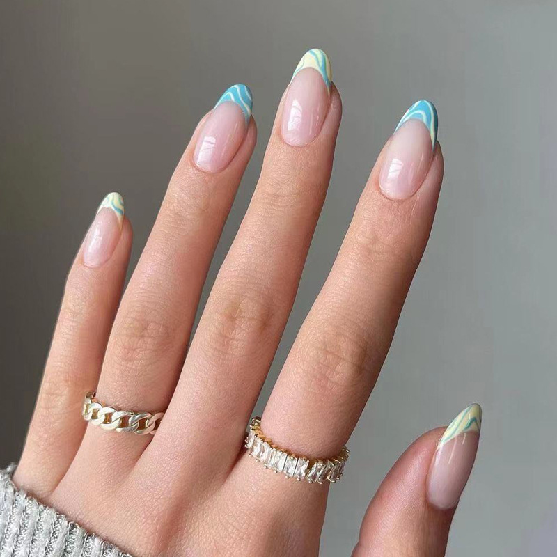 24 шт Nail Art балерина накладные ногти для ног, полного покрытия, акриловые пресс для ногтей, для нанесения с помощью клея для женщин и девочек