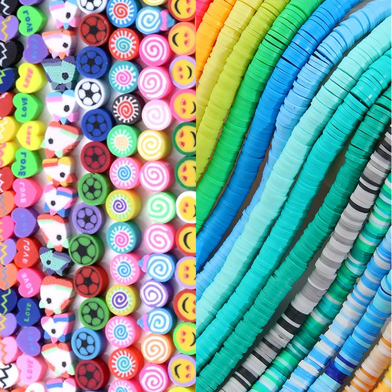 Customized Service 4mm 6mm 8mm Flat Heishi Polymer Clay Beads For DIY Jewelry Bracelet Making