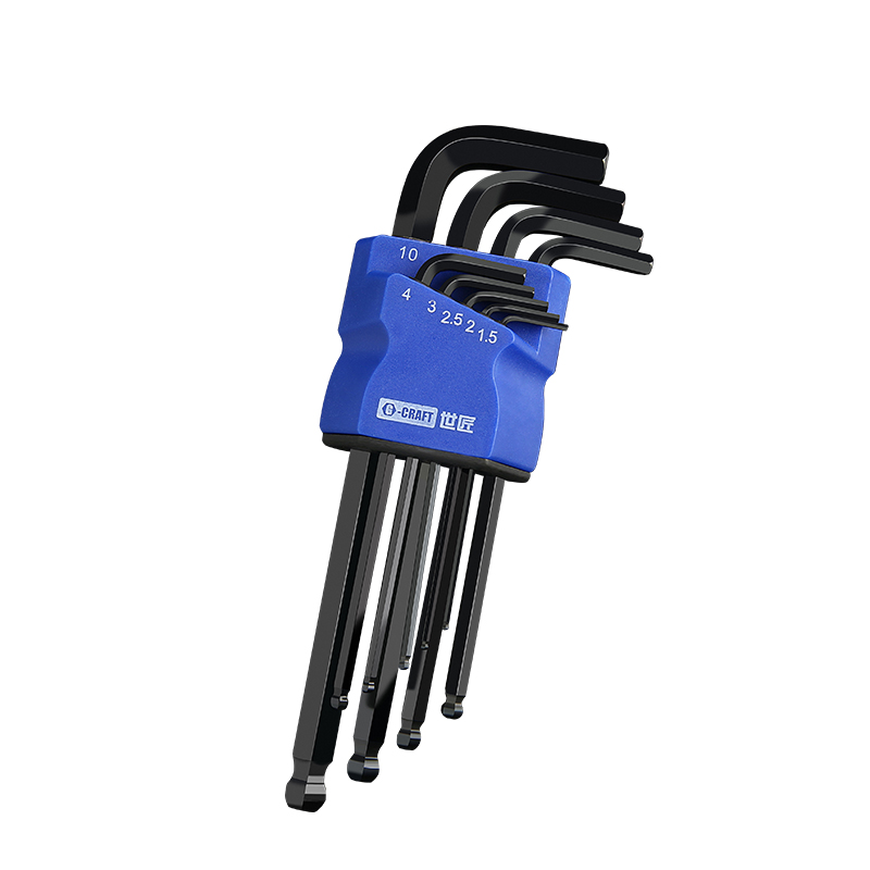 Black Hex Wrench Set 9pcs Screwdriver Double-End L Type Allen Key Hexagon Flat Ball Torx Star Head Metric Bike Tools