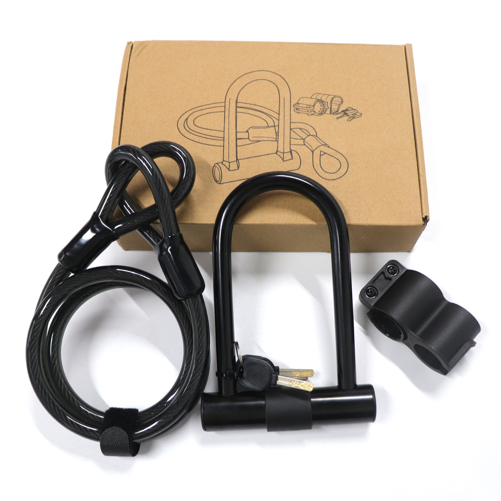 Cable Bike Lock Heavy Duty Bicycle U-lock With Mounting Bracket For Road Bike
