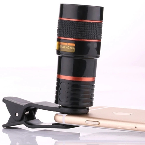 Universal Cell Phone Telescope Telephoto Camera Lens 8X Zoom Manual Focus Clip-on Camera Lens