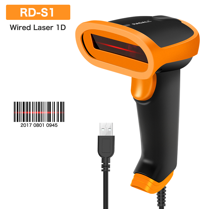 RADALL Automatic Scan Handheld 1D/2D QR Code Reader Wireless Barcode Scanner Screen Barcode