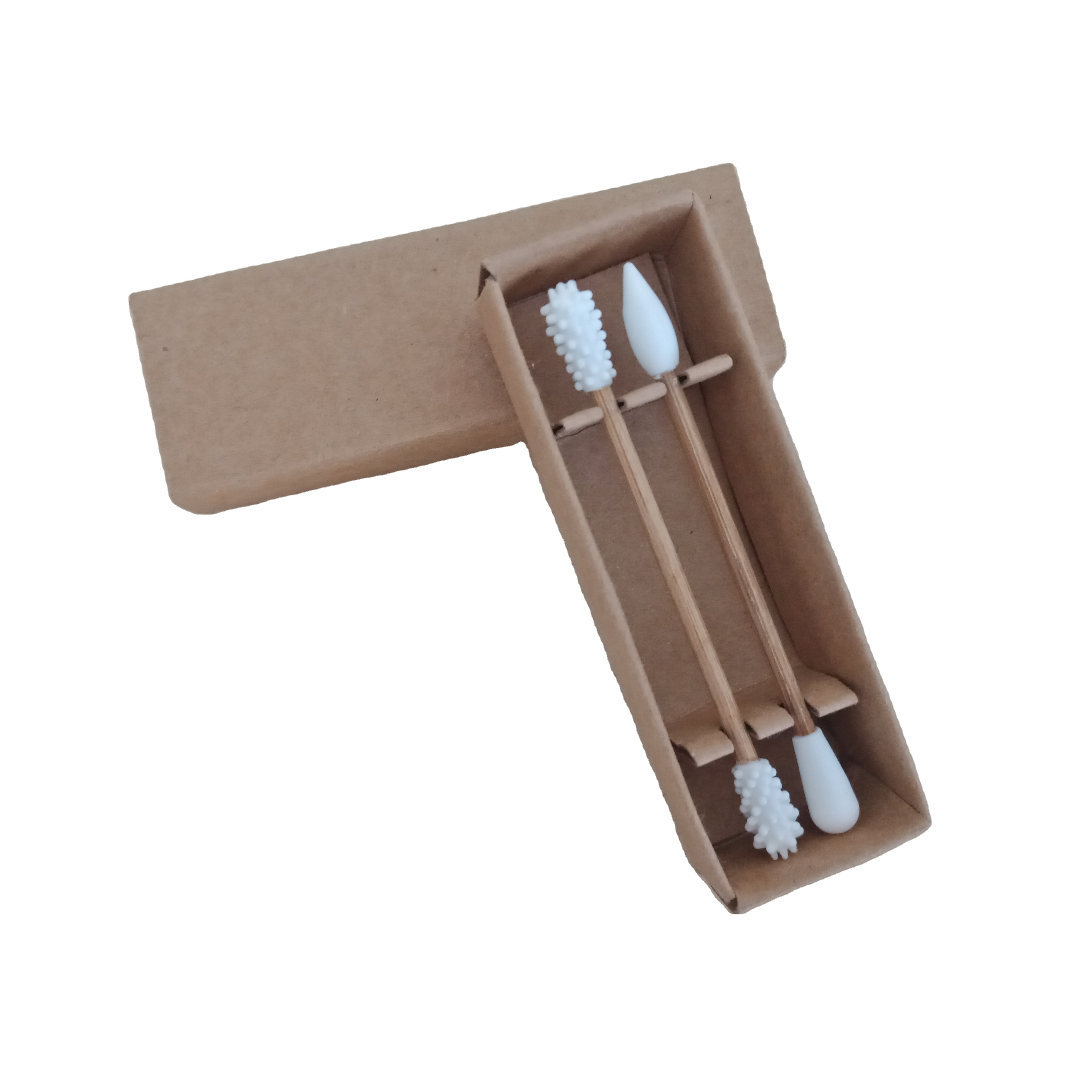 Reusable carton cotton swab last silicone swab for ear cleaning and makeup cardboard cotton swab