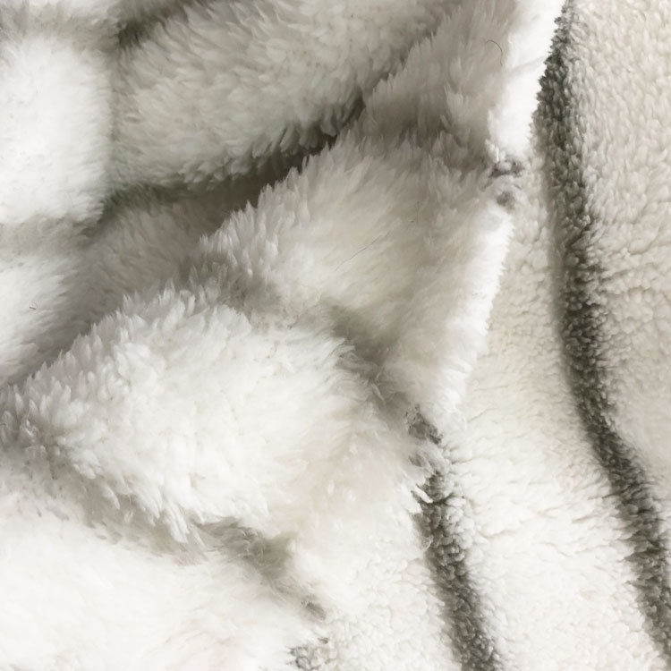 100% polyester faux fur sherpa fleece shu velveteen printed custom sherpa fabric