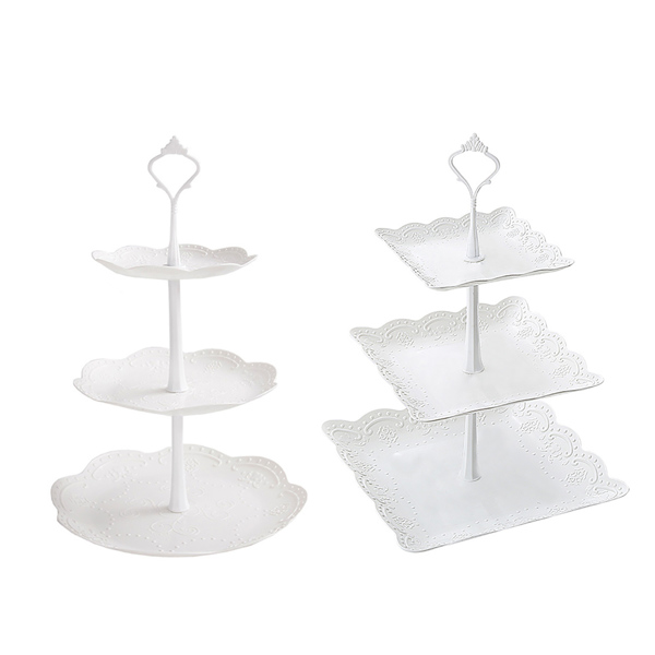 Three Layers Fruit Plate Cake Stand-Square