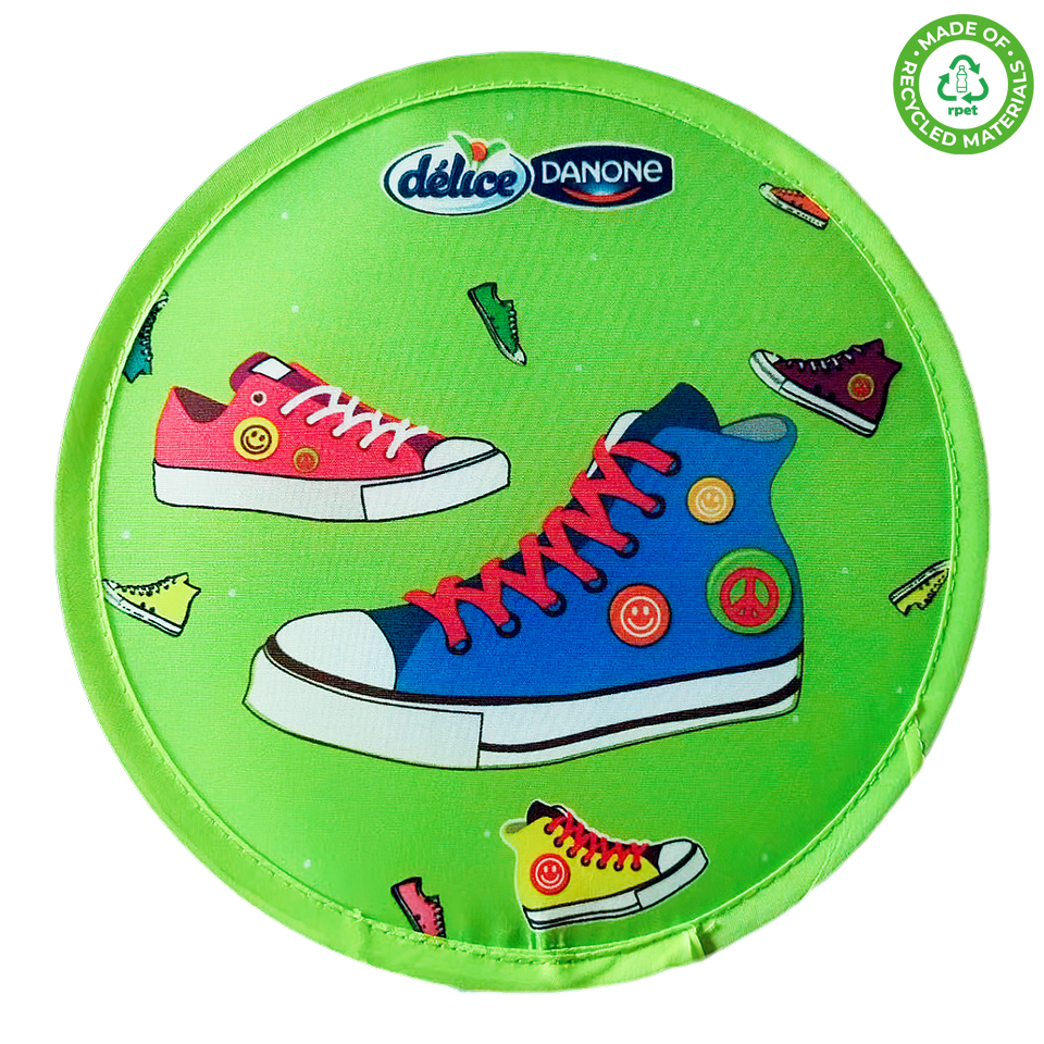 Wholesale Advertising Promotion Custom Printed Customized Logo Eco-friendly Recycled Materials rPET Foldable With Pouch