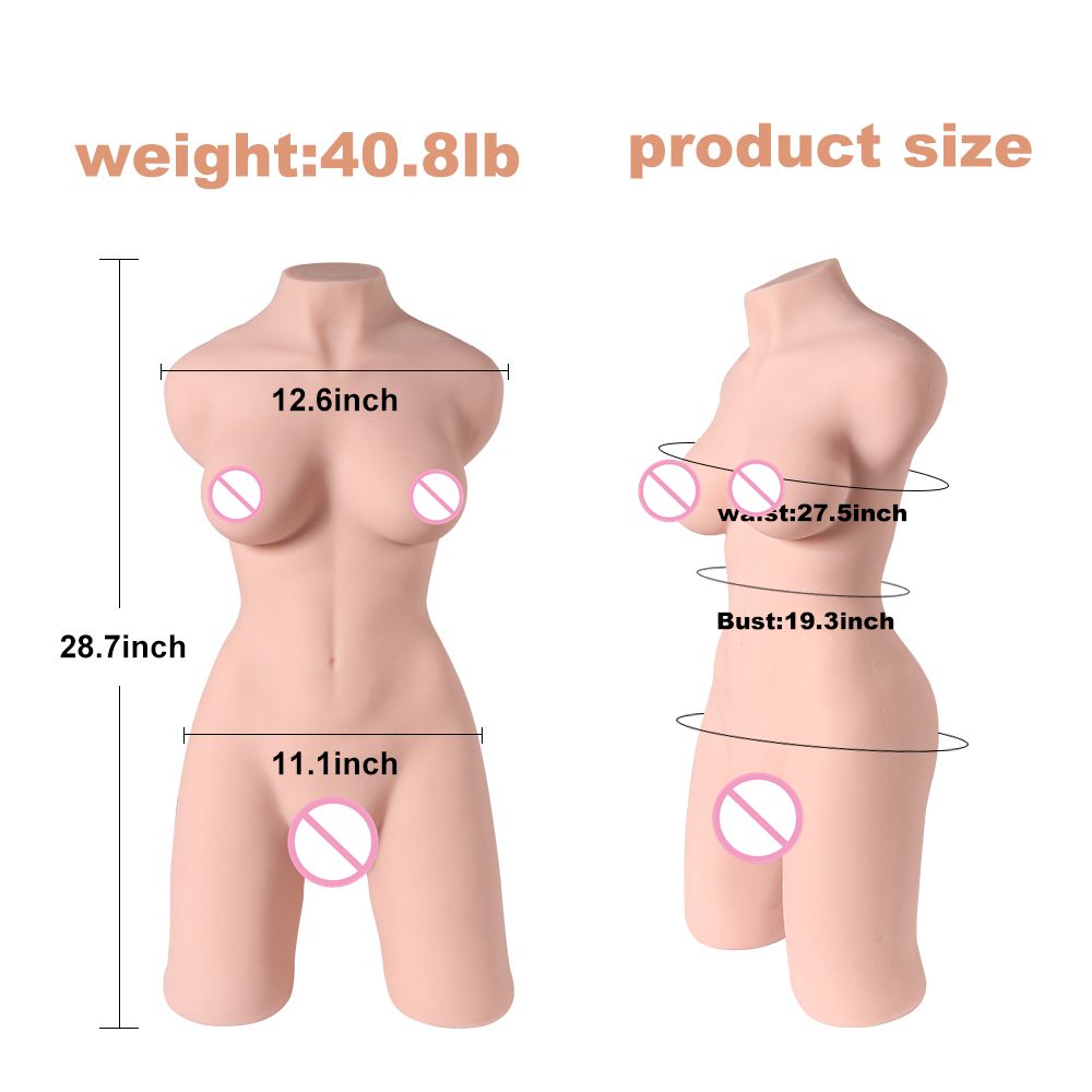 Xise Lauren Half Body Sex Doll with Skeleton Big Breast Plump Buttock Sex Toy of Male Lifelike Vagina Soft and Safe