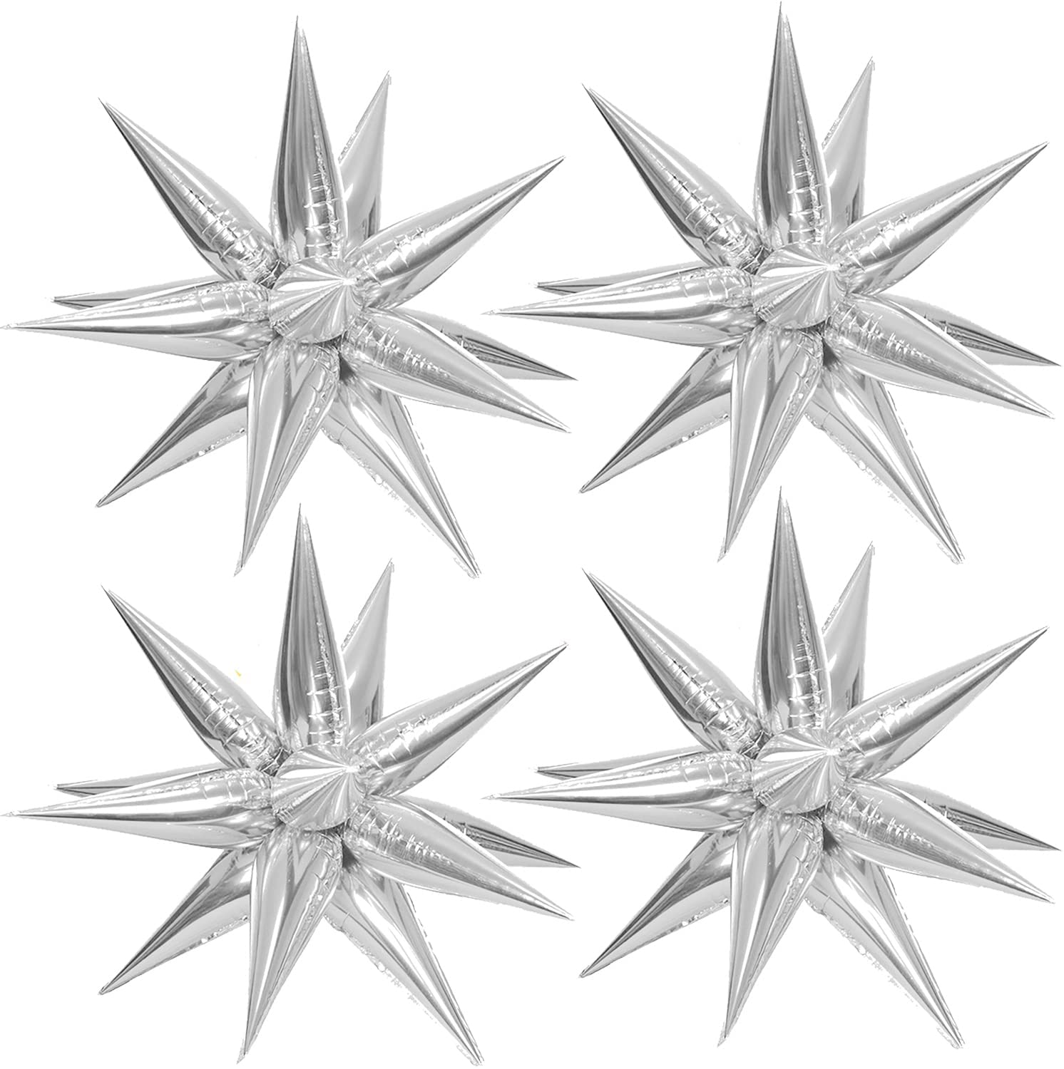 Взрыва звездный свет Starburst конус из материала майлар для дня рождения и свадьбы детского дня рождения Рождественская вечеринка украшения Серебро конус воздушный шарик из фольги в форме