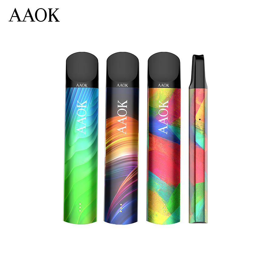 AAOK H02 380mA ceramic coil Type-C usb 300 puffs rechargeable vape pen pod system