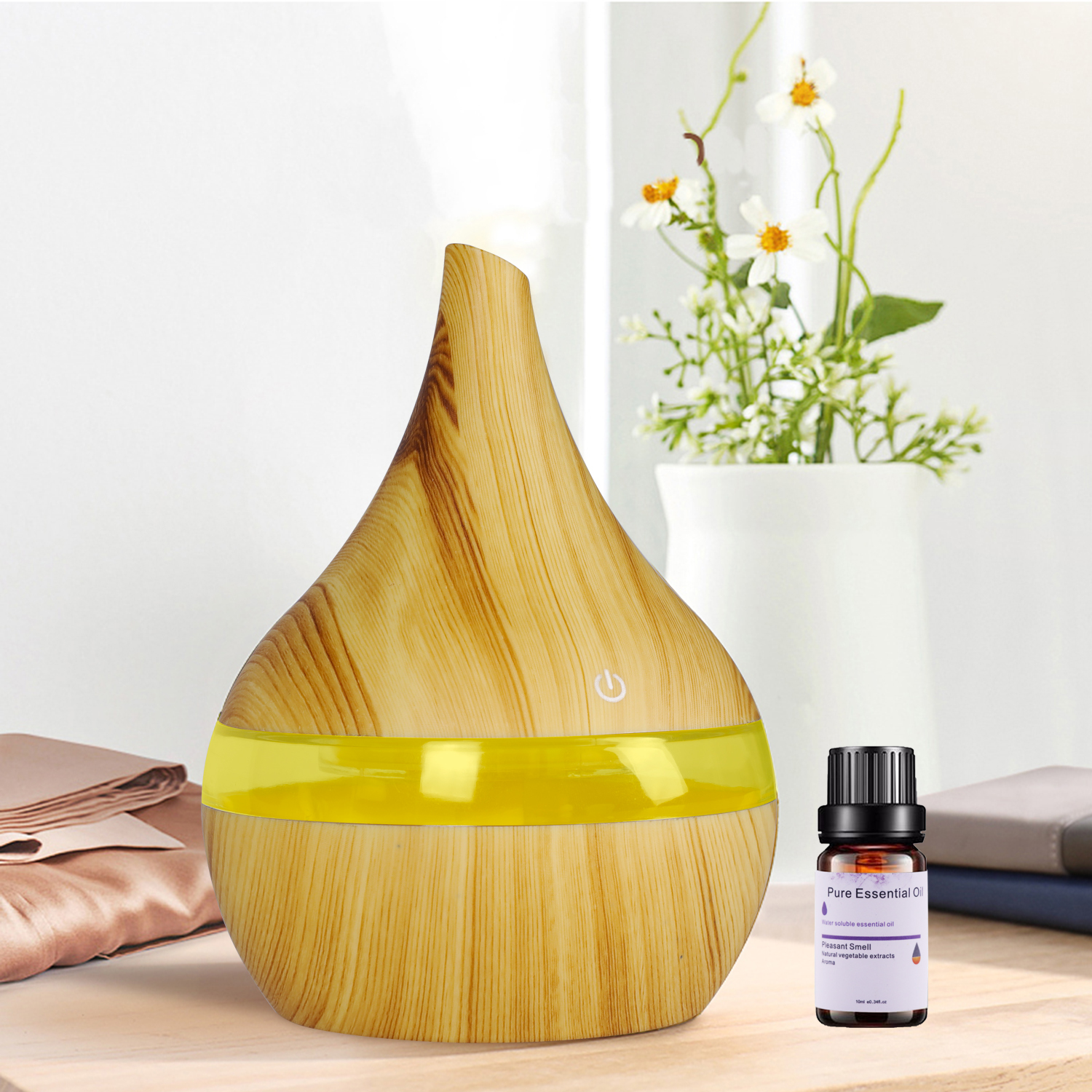 Home new usb wood grain mini 300ml air diffuser cool mist air humidifier