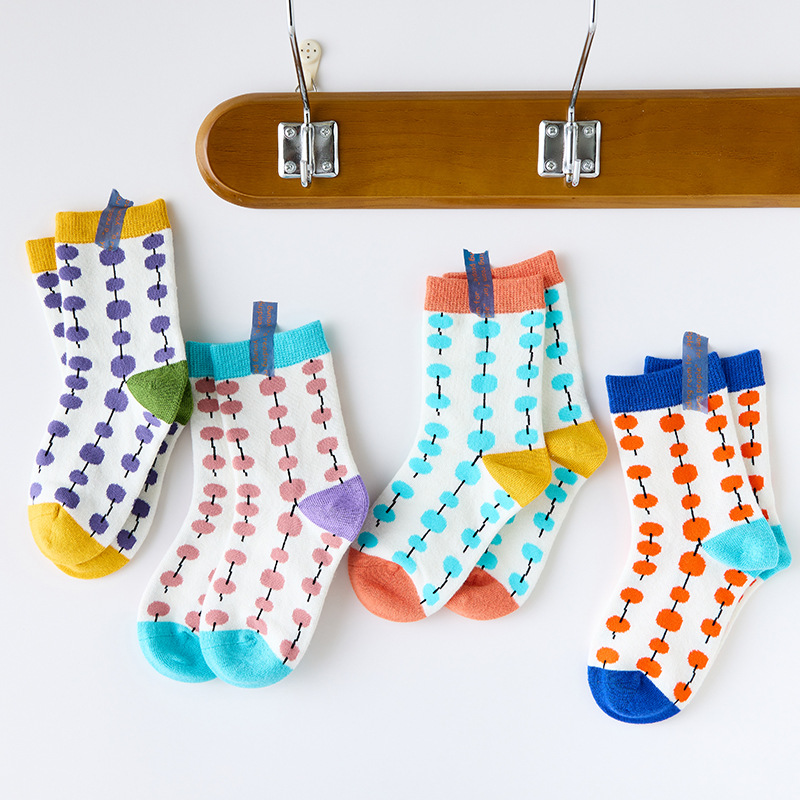 2021 new arrival autumn winter fashion breathable cotton kids socks set