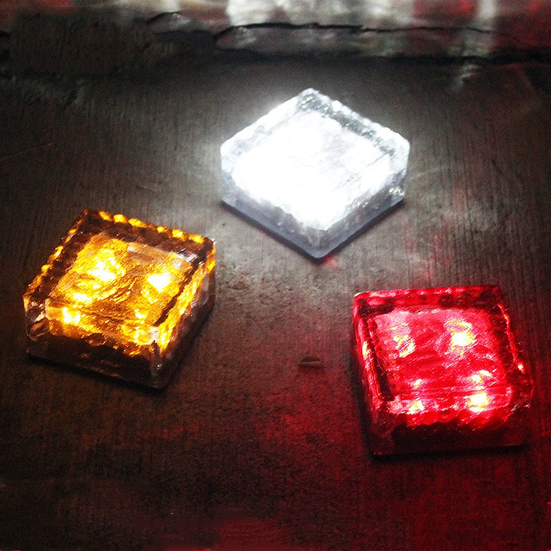 Водонепроницаемый IP65 LED Солнечная энергия стекло кирпич свет наружное украшение сада