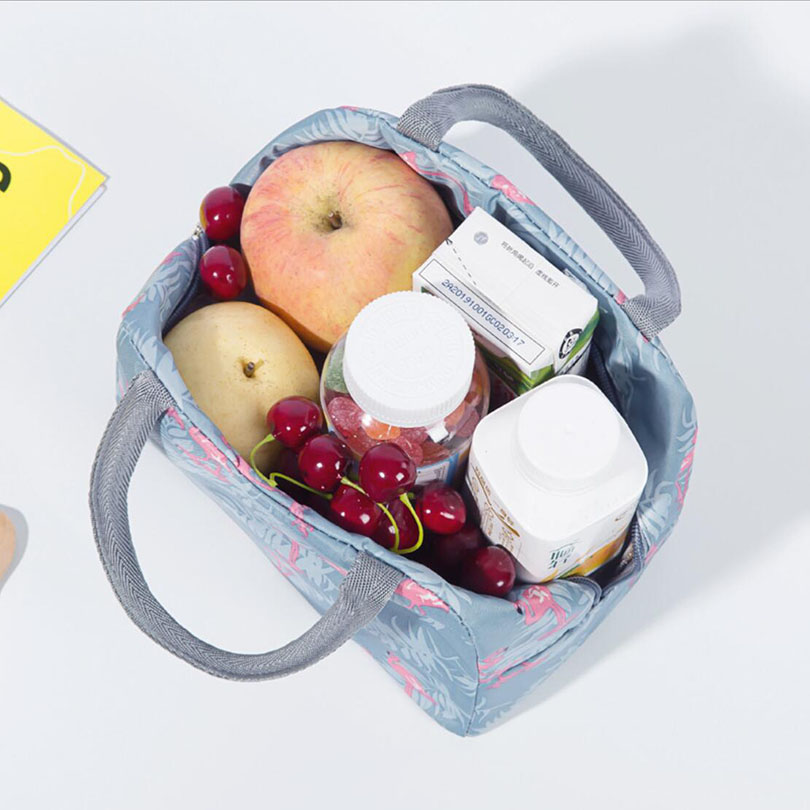 Insulated Lunch Bag Thermal Custom Flamingos Printing Tote Bags Cooler Picnic Food Lunch Box Bag