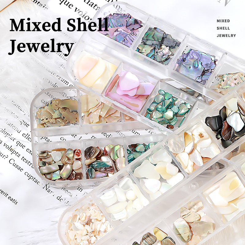 Wholesale 3D Tropic Style Designs Thick Shell Nail Art Natural Irregular Decorative Acrylic Nails Accessories