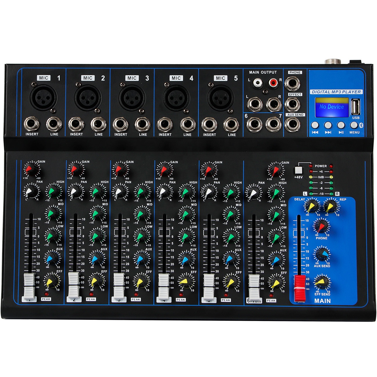 Depusheng HT7 портативный Live производительность DJ выделенный 7 каналов аудио смеситель