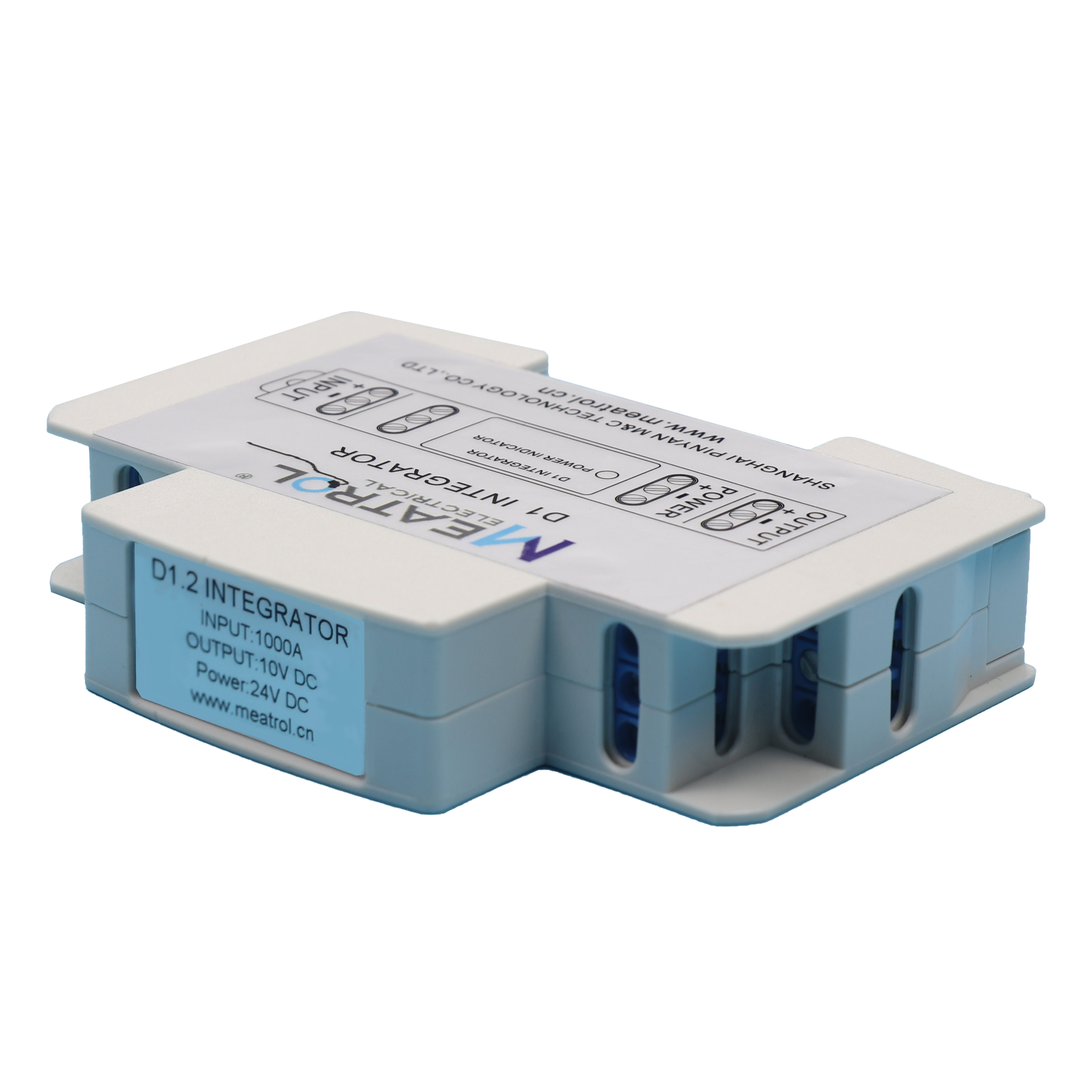 D1 industrial rogowski coil integrator installation in distribution box in a plastic 1 module DIN-RAIL enclosure