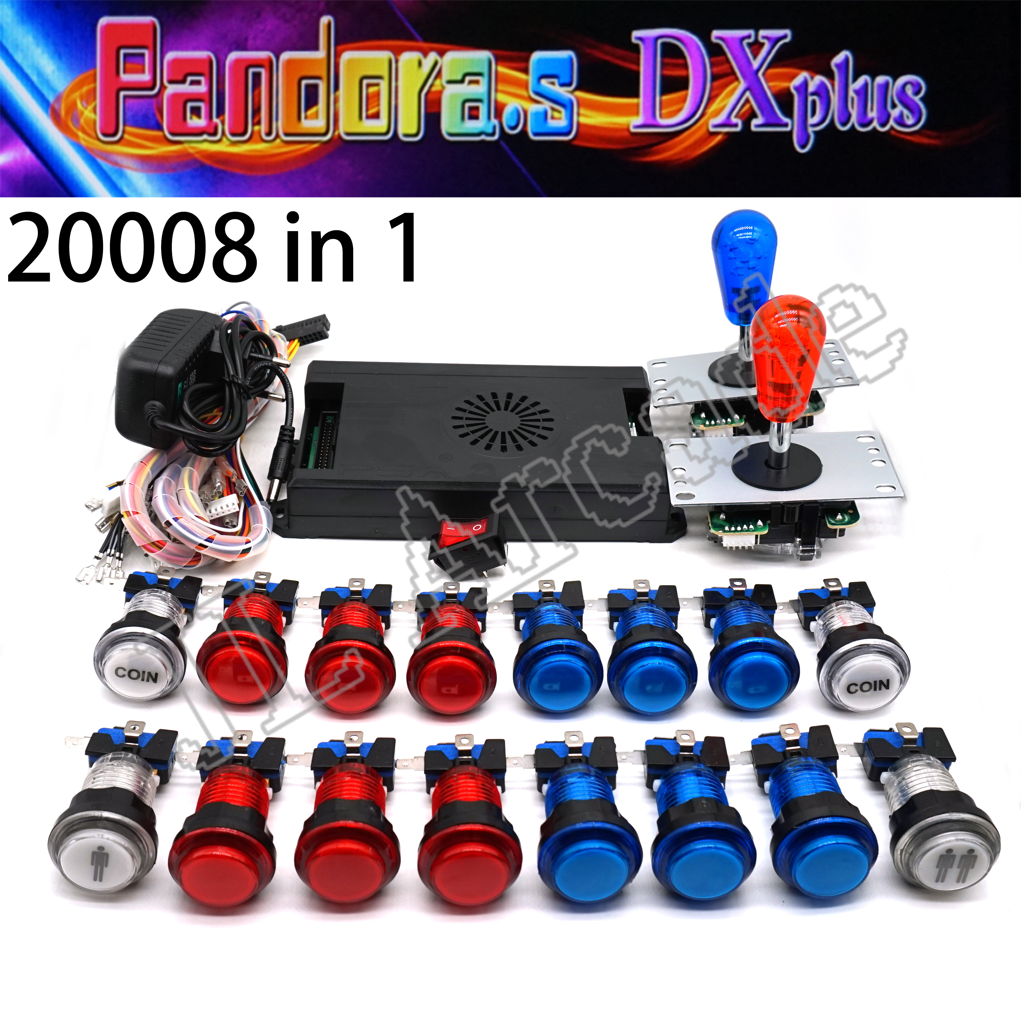 20008 в 1 Pandora Saga DX Box plus комплект DIY 5pin джойстик американская светодиодная Кнопка аркадная игровая консоль бар