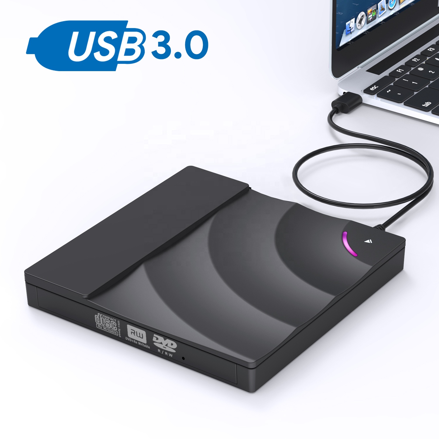 Type-C External CD Drive USB 3.0 Portable CD/Dvd +/-Rw Drive Slim Rom Rewriter Burner For Laptop Desktop Pc Optical Drive