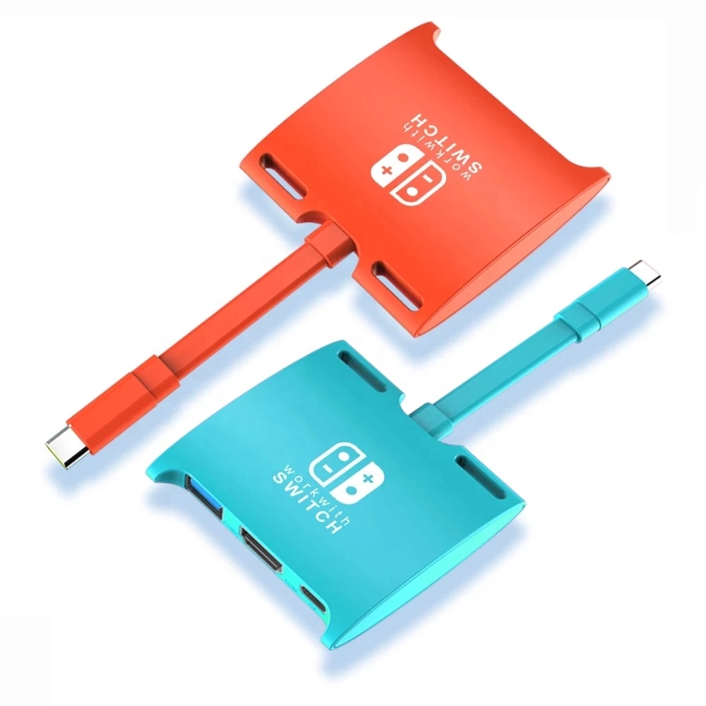 Док-станция для телевизора для Nintendo Switch, портативная док-станция 3 в 1 с USB C на 4K HDMI, совместимая с 3,0 USB C хаб для Macbook Pro