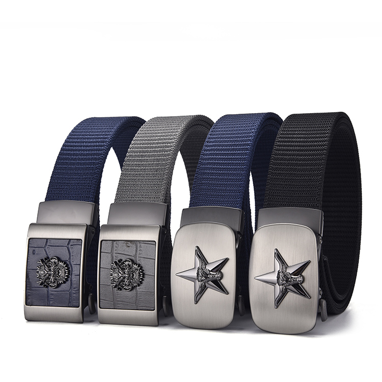 Factory direct supplier wholesale Professional manufacture lion tiger dog bird buckle custom men canvas belt
