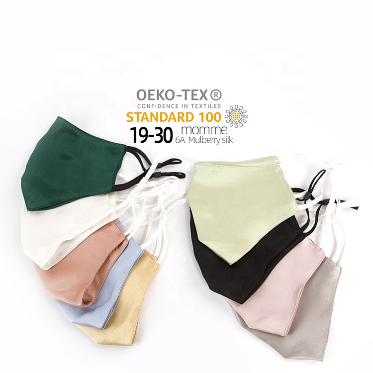 OEKO-TEX100 многоразовые 6A класс 100% шелк тутового шелкопряда Ткань Пылезащитная маска для лица из чистого шелка маска для лица