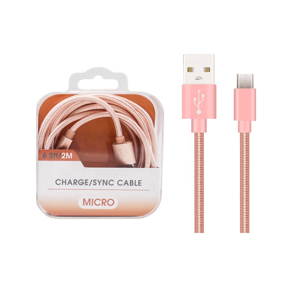 Плетеный USB-кабель для iPhone 2 м 6 футов, кабель для быстрой зарядки, USB-кабель типа C под заказ