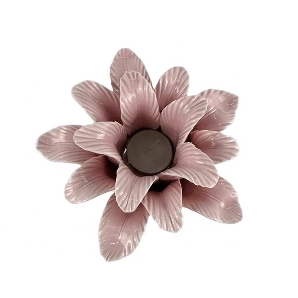 Factory price Lotus Petals flower ceramic candle holder tealight holder for home&table top decoration