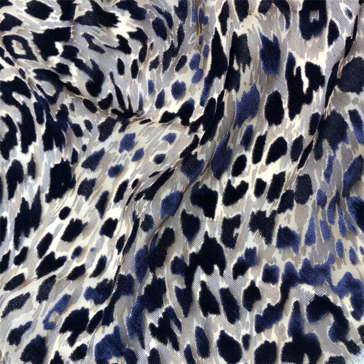 Fabric textiles animal printing burnout velvet fabric for dress