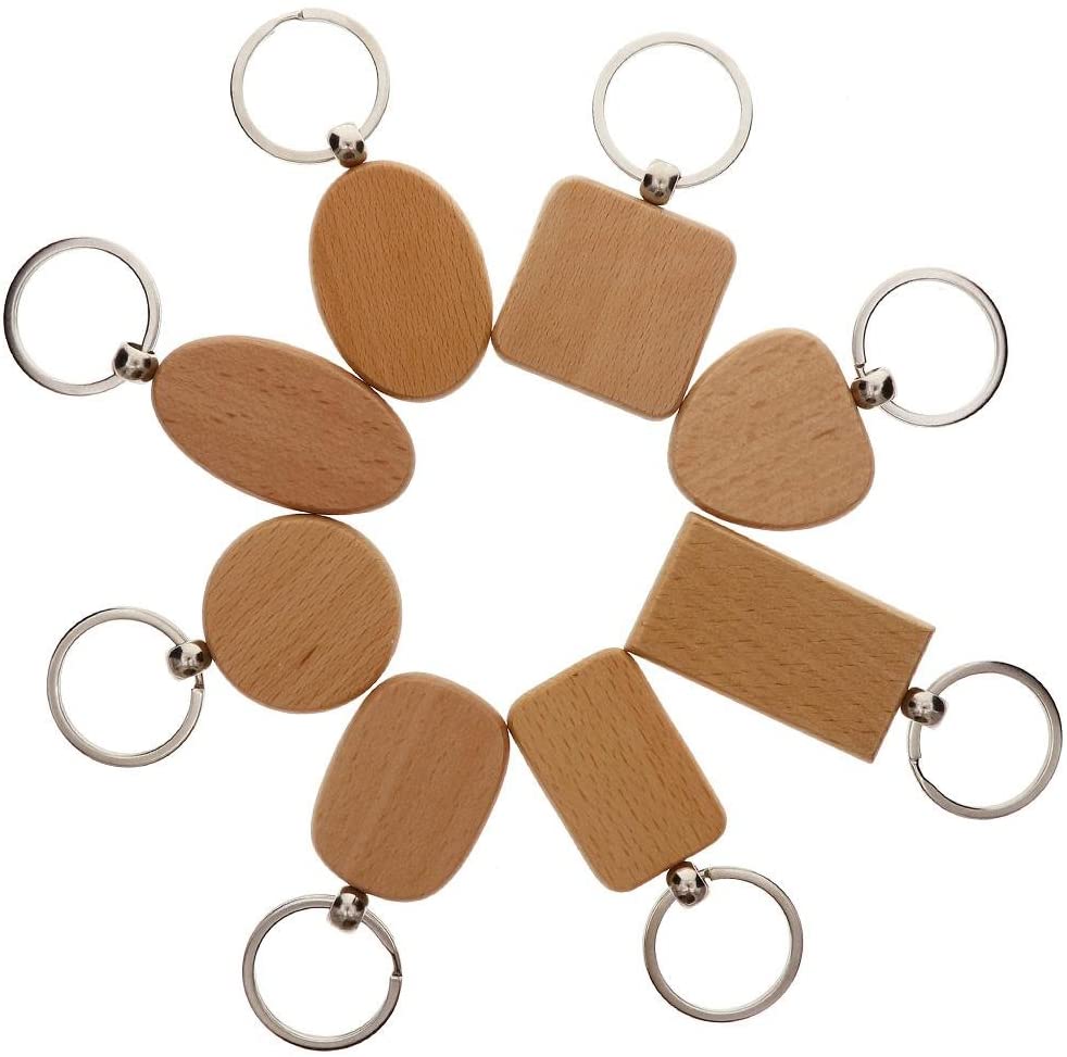 Wooden Key Chain Personalized Blank Wood Promotional Tag Keychain